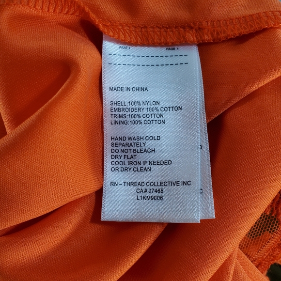 Laundry by Shelli Segal Lace Cap Sleeve Orange Top - Picture 5 of 5